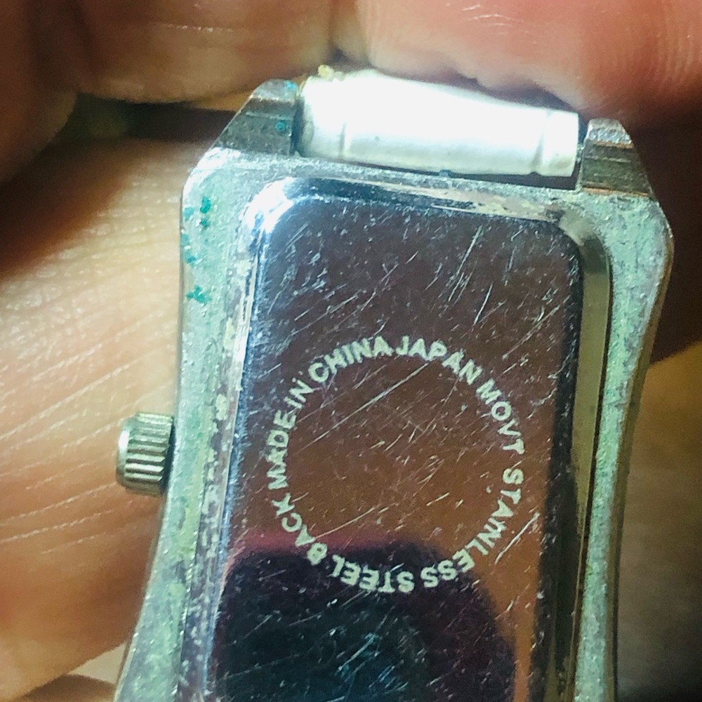 Elegant White Rectangular Watch With Crystal Acce… - image 4